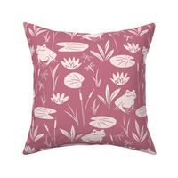 Frog Pond and Lily Pads in Muted Rose Pink