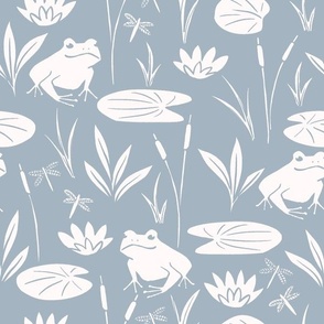 Frog Pond and Lily Pads in Dusty Blue