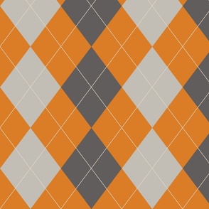 large - Argyle diamond tartan in ochre yellow and dark and light gray