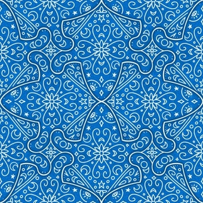 Floral Frog Tiles Blue