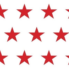 Large Red Stars on White