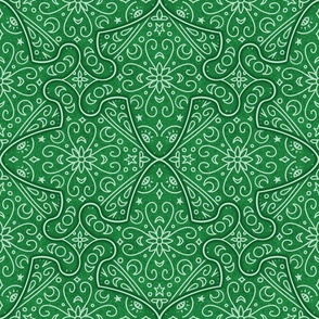 Floral Frog Tiles Emerald Green