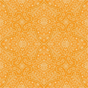 Floral Frog Tiles Golden Yellow