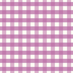 1 inch Large Crocus spring purple gingham check - violet bright cottagecore nursery baby girl country plaid - perfect for wallpaper bedding tablecloth