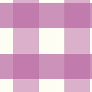 5 inch Huge Crocus spring purple gingham check - violet bright cottagecore nursery baby girl country plaid - perfect for wallpaper bedding tablecloth