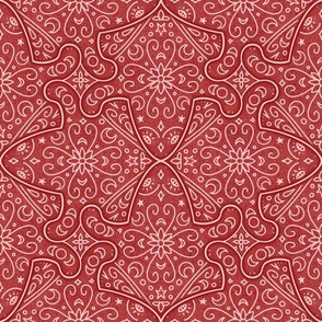 Floral Frog Tiles Red