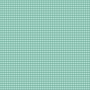 1/16 inch Micro (xxxs) Tropical teal green gingham check - vibrant blue green cottagecore country plaid - perfect for wallpaper bedding tablecloth preppy