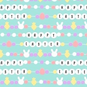 Friendship Bracelets - Happy Easter - aqua - LAD24