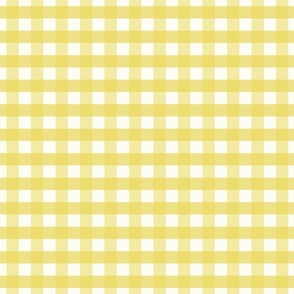 3/4 inch Medium Sunshine yellow gingham check - bright happy nursery gender neutral kids childrens boy nursery baby girl cottagecore country plaid - perfect for wallpaper bedding tablecloth