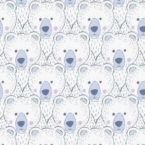 Cute Bear with Purple Cheeks on White Background