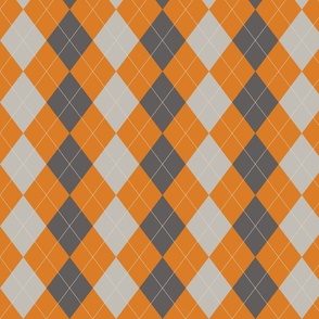 medium - Argyle diamond tartan in ochre yellow and dark and light gray