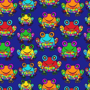 Happy Colourful Rainbow Frogs