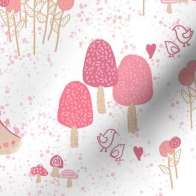 (L) Whimsical Pink Forest 