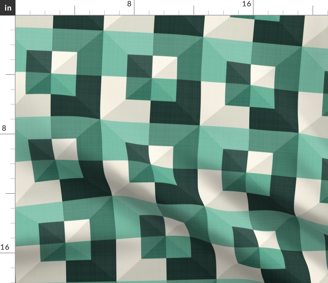 Geometric green squares of transparency with texture