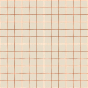 orange squiggle grid on cream background - small scale