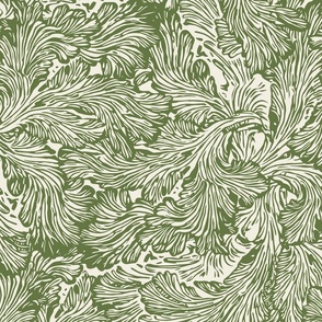 Abstract Paisley Flourish Green
