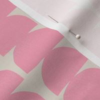 light pink semi circles on cream background - small scale