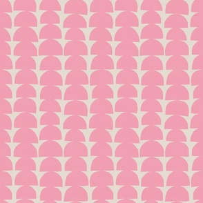 light pink semi circles on cream background - small scale