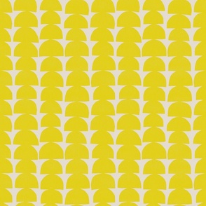 yellow semi circles on cream background - small scale