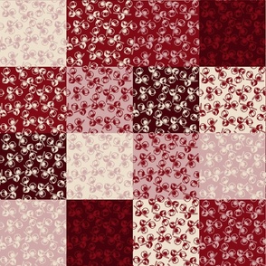 Patchwork -  Patch - Plaid - Quilts - Dots, checks & stripes -Reds and pinks
