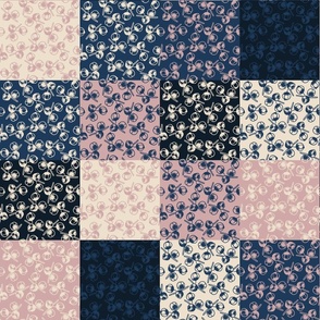 Patchwork -  Patch - Plaid - Quilts - Dots, checks & stripes -Blue and pinks
