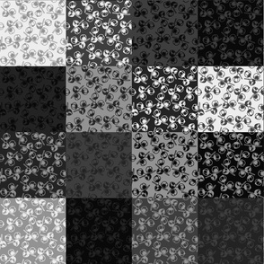 Patchwork -  Patch - Plaid - Quilts - Dots, checks & stripes -Greys, black & whites