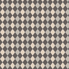 small - Argyle diamond tartan in light and dark gray with beige and ochre yellow pin stripe