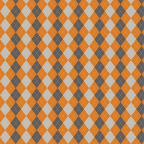 small - Argyle diamond tartan in ochre yellow and dark and light gray