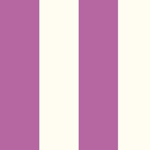 Large Cabana stripe - Crocus spring purple on cream white - Candy stripe - Awning stripes - Striped wallpaper