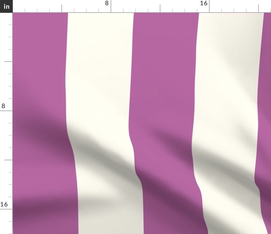 Large Cabana stripe - Crocus spring purple on cream white - Candy stripe - Awning stripes - Striped wallpaper