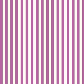 Small Cabana stripe - Crocus spring purple on cream white - Candy stripe - Awning stripes - Striped wallpaper