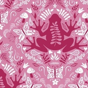 froggy damask - pink - medium
