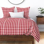 Classic Red Gingham Check Seamless Pattern