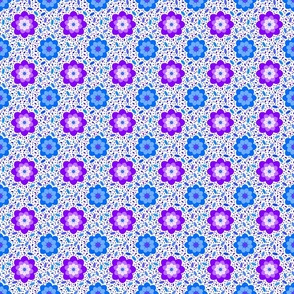 Summer Has Arrived Flowery Fun in Purple Blue on White