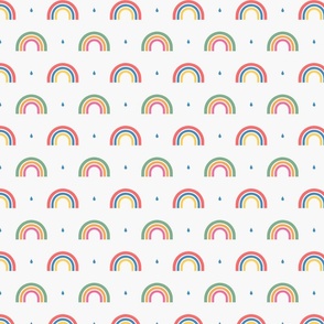 Rainy Day Rainbows Pattern, Medium scale