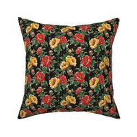 Smaller Juneteenth Black History Month Grunge Floral Red Yellow Green