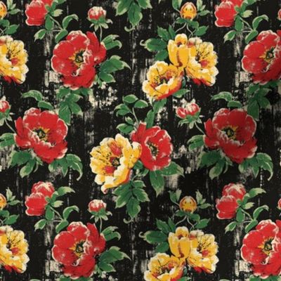 Smaller Juneteenth Black History Month Grunge Floral Red Yellow Green