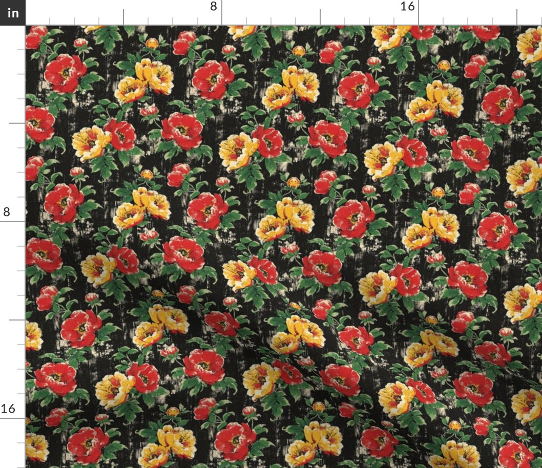 Smaller Juneteenth Black History Month Grunge Floral Red Yellow Green