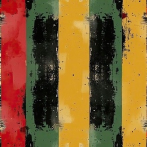Bigger Juneteenth Black History Month Grunge Vertical Stripes Red Yellow Green