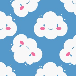 Cute Happy Clouds Whimsical, Jumbo Scale