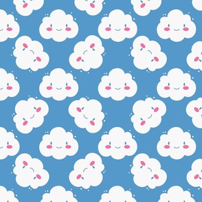 Cute Happy Clouds Whimsical, Large Scale