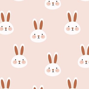 Cute bunnies on pink