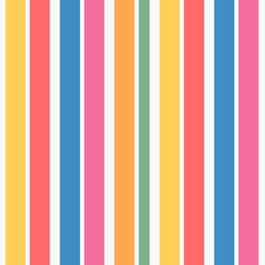 Stripes Bright Rainbow, Large Scale