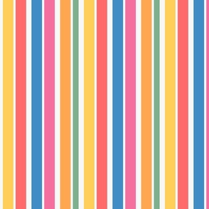 Stripes Bright Rainbow, Medium Scale