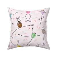 Happy Leap Year Frogs-Pink - Large