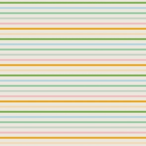 Medium - Pastel multi-colored horizontal stripes, mint green, Summer