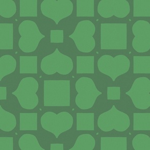 Hearts and Squares - green 