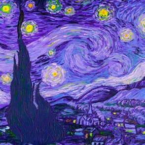 Starry night purple large scale 