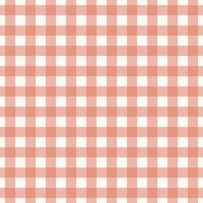 Coral  Gingham Check