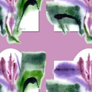 Iris, pink bg, wall decal
